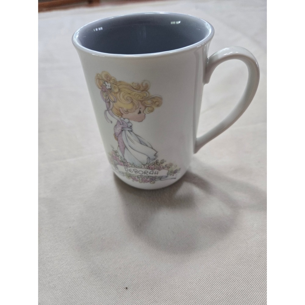 Vintage 1989 Precious Moments Deborah Name Meaning Ceramic Coffee Mug Enesco